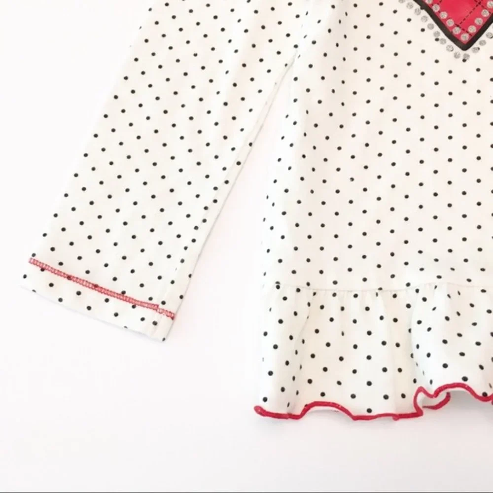 Kids Headquarters Polka dot bow Long sleeve Top
